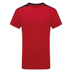 TriDri Childrens/Kids Performance Contrast T-Shirt / Fire Red/Black
